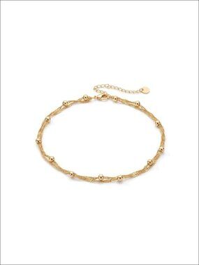Double-Layer Twisted Cuban Link Layered Bracelet Adjustable 6.5-9.5 Inch